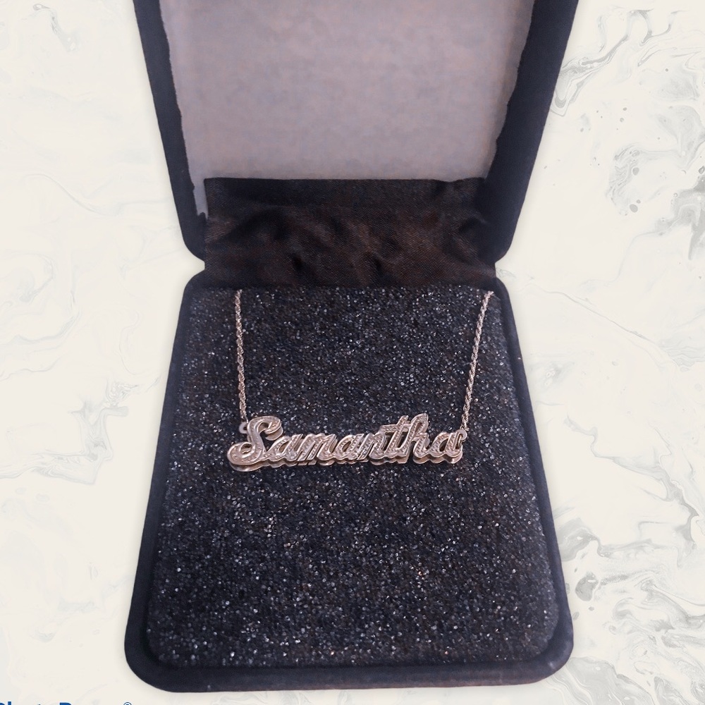 Double Plated Sterling Silver Name Plate Samantha